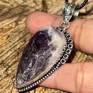 Purple Rough Amethyst Pendant 2 1/4”